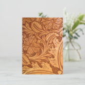 素朴な茶色のカウボーイスタイルの西部革製品 サンキューカード (スタンド正面)