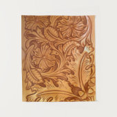 素朴な茶色のカウボーイスタイルの西部革 タペストリー (正面)