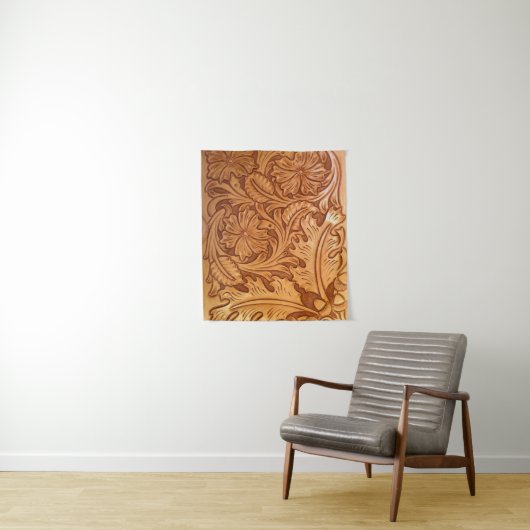 素朴な茶色のカウボーイスタイルの西部革 タペストリー (インサイチュ)