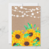素朴な茶色のクラフト紙のストリングライトひまわりウェディング 招待状 (裏面)