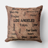 素朴な茶色の世界で最も有名な都市 クッション (正面)