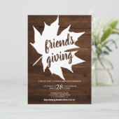 素朴な茶色の木のカエルの葉の感謝祭 招待状 (スタンド正面)