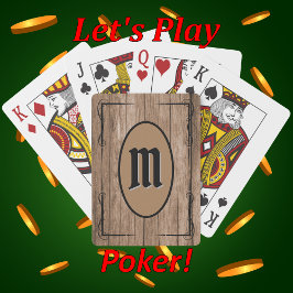 素朴な茶色の納屋の木のカスタムモノグラム入り トランプ