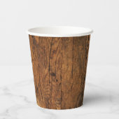 素朴な茶色の納屋の木のカントリーウェディング 紙コップ (裏面)