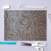 素朴な茶色の西欧諸国の革パターン 薄葉紙 (クラフト)