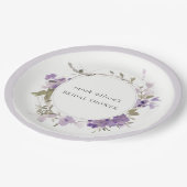 素朴な草原のライラックの花輪 ブライダルシャワー ペーパープレート (アングル)