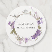 素朴な草原のライラック花輪 ブライダルシャワー フェイバータグ (正面)