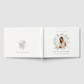 素朴な草原の花のリースの写真 ブライダルシャワー ゲストブック (全面)