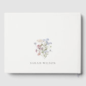 素朴な草原の花のリースの写真 ブライダルシャワー ゲストブック (裏面)