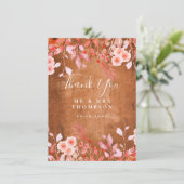 素朴な草原の野花 フローラル ウェディング サンクス カード (スタンド正面)