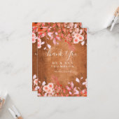 素朴な草原の野花 フローラル ウェディング サンクス カード (正面/裏面インサイチュ)