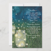 素朴な草原夜メーソンジャーのホタルの結婚式 招待状 (正面)