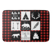 素朴な荒野動物のバッファローの樵の格子縞 バスマット (正面)