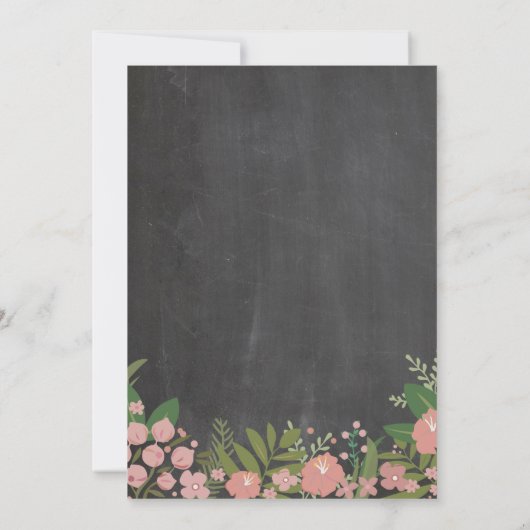 素朴な菓子16のパーティーの珊瑚の花のチョークの招待 招待状 (裏面)