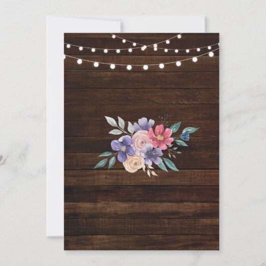 素朴な菓子16のパーティーの花のピンクの花の招待 招待状 (裏面)