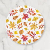 素朴な落ち葉のオータムベイビーシャワーの感謝メッセージ フェイバータグ (裏面)