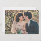 素朴な葉のイニシャル写真 Save the Date 招待状 (裏面)