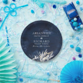 素朴な葉のギフトラベルと暗いヴィンテージリース ペーパープレート (パーティー)