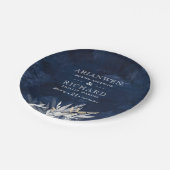 素朴な葉のギフトラベルと暗いヴィンテージリース ペーパープレート (アングル)