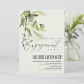 素朴な葉のグリーンフォリアージュ ウェディングエンゲージメント 招待状 (スタンド正面)