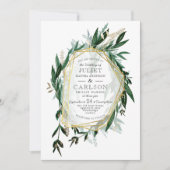 素朴な葉を持つヴィンテージリース招待状 招待状 (正面)