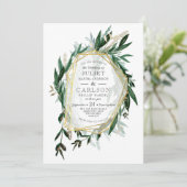 素朴な葉を持つヴィンテージリース招待状 招待状 (スタンド正面)