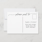 素朴な葉を持つ暗いヴィンテージリース招待状 招待状 (裏面)