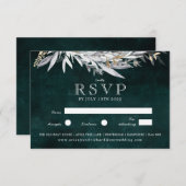 素朴な葉を持つ暗いヴィンテージリース 招待状 (正面/裏面)