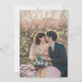 素朴な葉木の写真の水の色の結婚 セーブザデート (裏面)