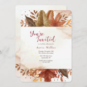 素朴な葉 招待状 (正面/裏面)
