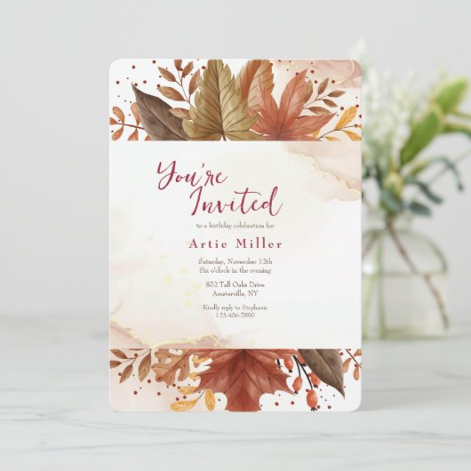 素朴な葉 招待状 (スタンド正面)