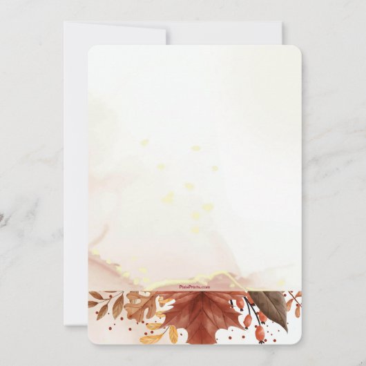 素朴な葉 招待状 (裏面)