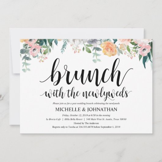 素朴な薄暗がりのポストの結婚式のブランチの招待状カード 招待状 (正面)