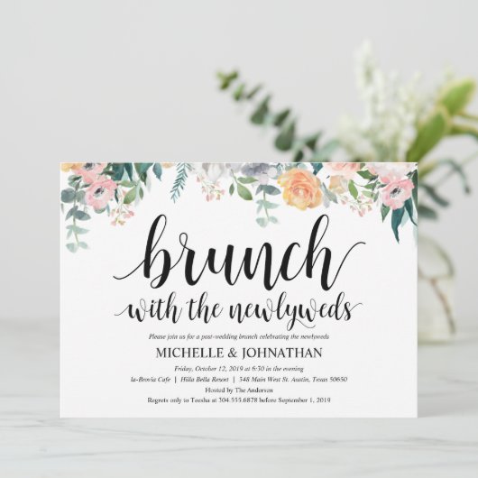 素朴な薄暗がりのポストの結婚式のブランチの招待状カード 招待状