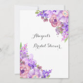 素朴な薄紫の紫色によってはブライダルシャワーが開花します 招待状 (正面)