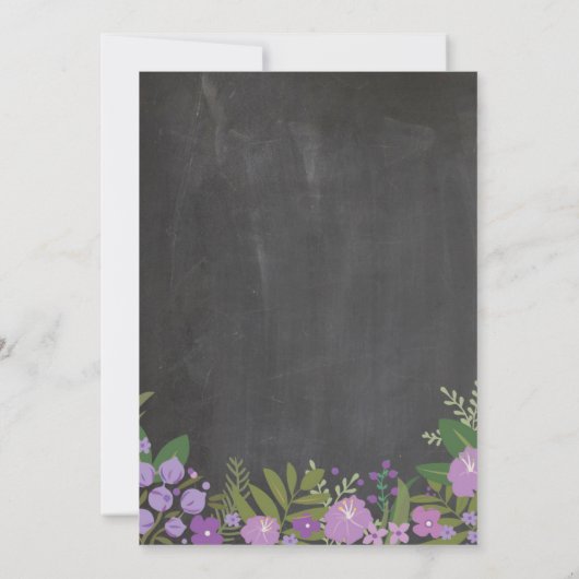 素朴な薄紫の花のチョークのヴィンテージの退職パーティー 招待状 (裏面)