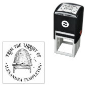 素朴な蜂の巣、飛ぶ蜂 #2 ライブラリーの本の名前 セルフインキングスタンプ (インサイチュ)