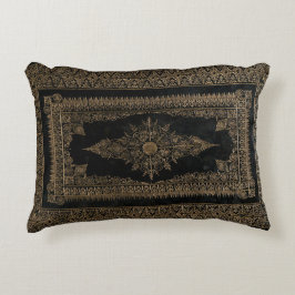 素朴な表紙のクッションのばら色の金ゴールドのグランジな黒 アクセントクッション