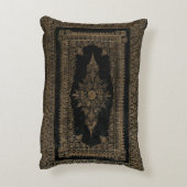 素朴な表紙のクッションのばら色の金ゴールドのグランジな黒 アクセントクッション (裏面(縦))