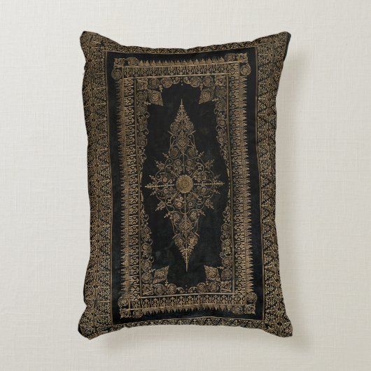 素朴な表紙のクッションのばら色の金ゴールドのグランジな黒 アクセントクッション (正面(垂直))