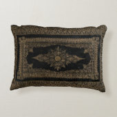 素朴な表紙のクッションのばら色の金ゴールドのグランジな黒 アクセントクッション (裏面)