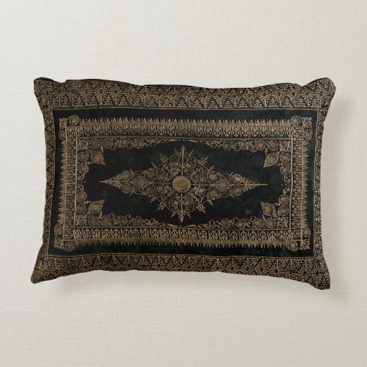 素朴な表紙のクッションのばら色の金ゴールドのグランジな黒 アクセントクッション (裏面)