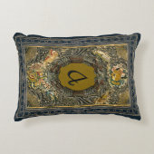 素朴な表紙のクッションはモノグラムを刺繍しました アクセントクッション (正面)