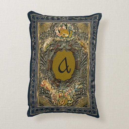 素朴な表紙のクッションはモノグラムを刺繍しました アクセントクッション (裏面(縦))