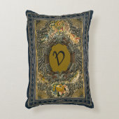 素朴な表紙のクッションはモノグラムを刺繍しました アクセントクッション (正面(垂直))