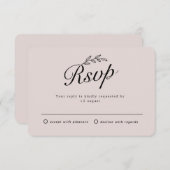 素朴な裏庭の植物の葉の手書きスクリプトの出欠確認カード 招待状 (正面/裏面)