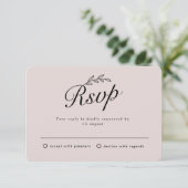 素朴な裏庭の植物の葉の手書きスクリプト　出欠確認用 招待状 (スタンド正面)