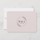 素朴な裏庭の植物の葉の手書きスクリプト　出欠確認用 招待状 (裏面)