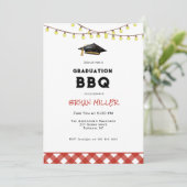 素朴な裏庭のBBQ 卒業パーティー 招待状 (スタンド正面)