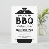 素朴な裏庭BBQ 卒業パーティー 招待状 (スタンド正面)